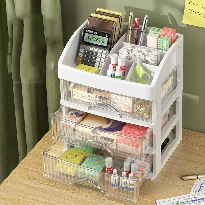 Large capacity plastic drawer type jewelry cosmetics storage box