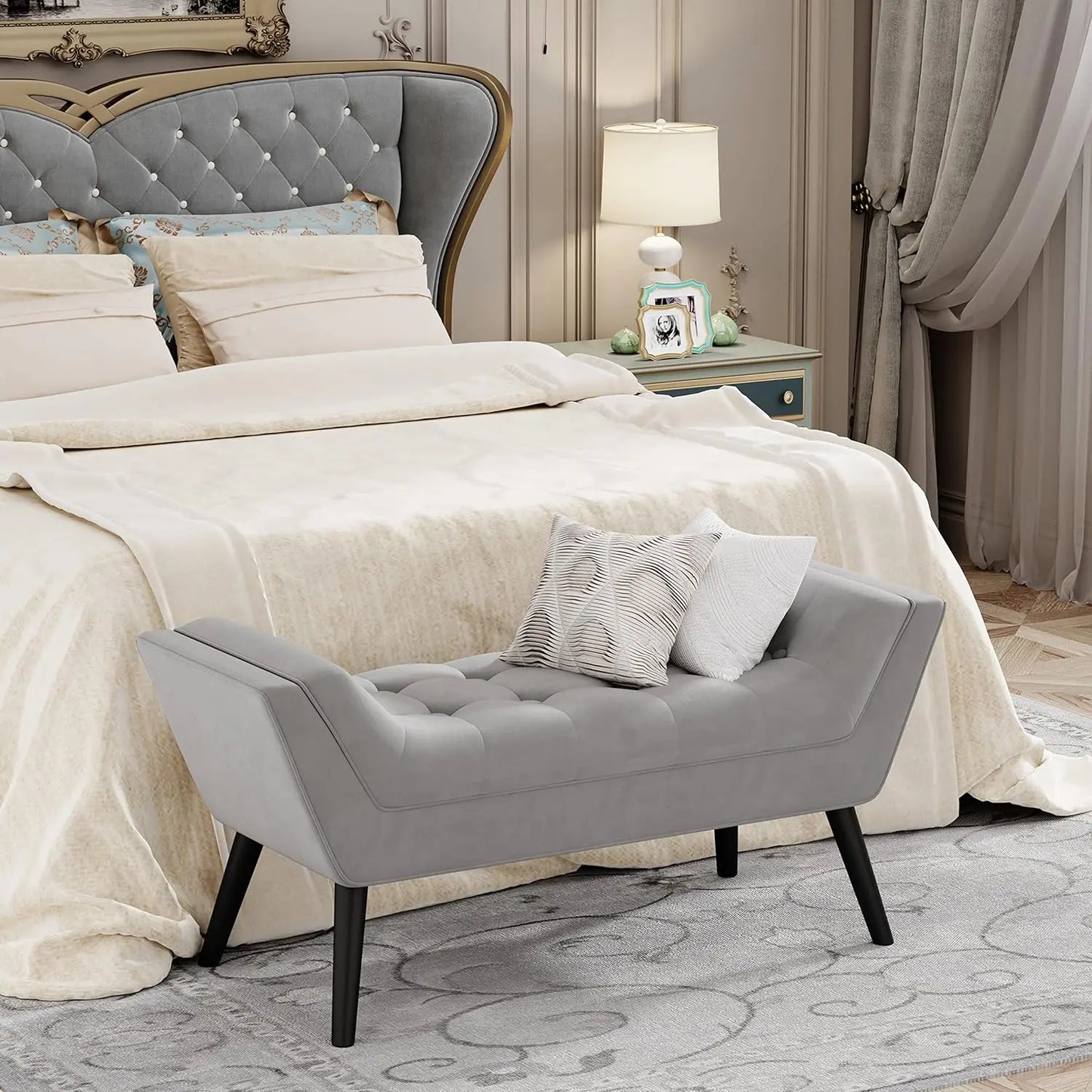 Andeworld Tufted Bed Bench