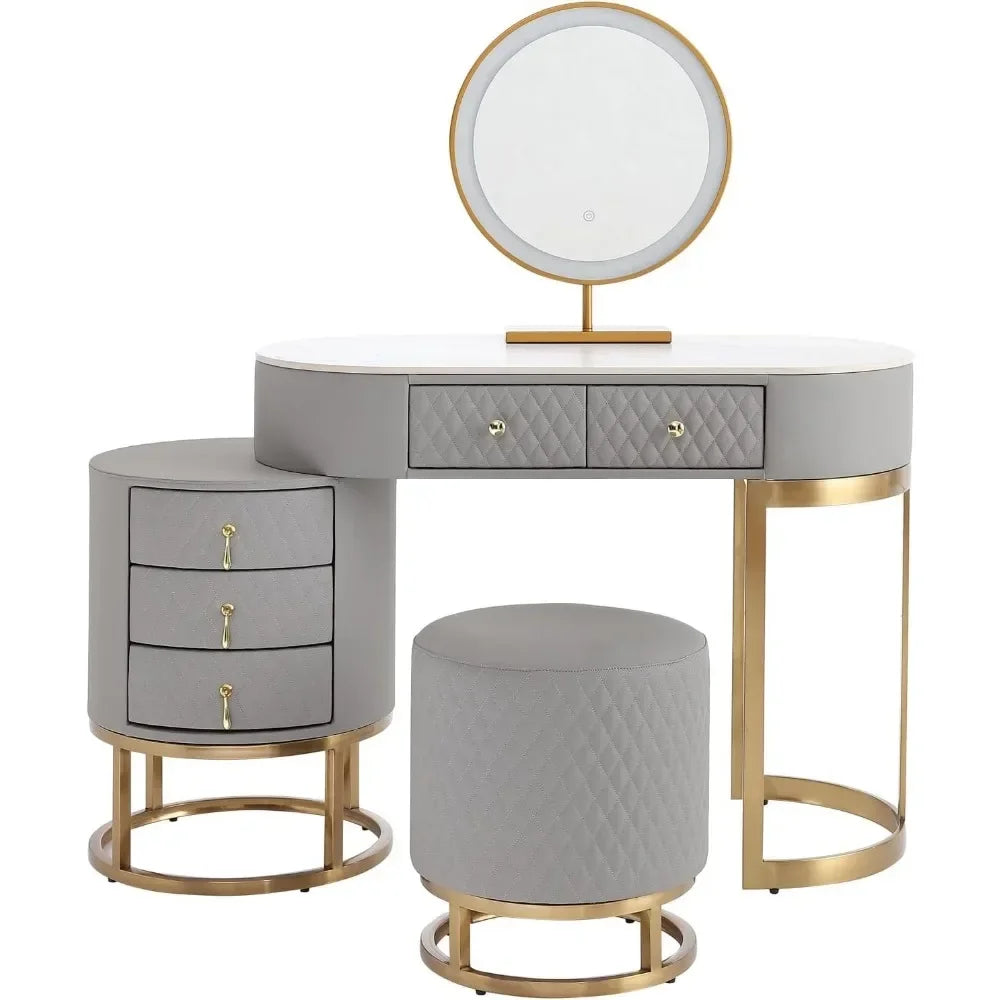 Drawer Table with Mirror Makeup Vanity Desk