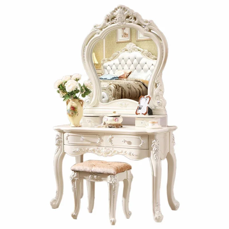 Luxury White Mirror Dresser Vanity