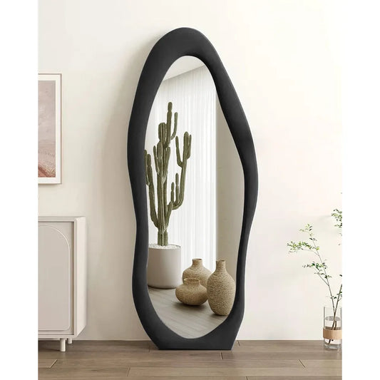 vertical floor mirror with flange frame