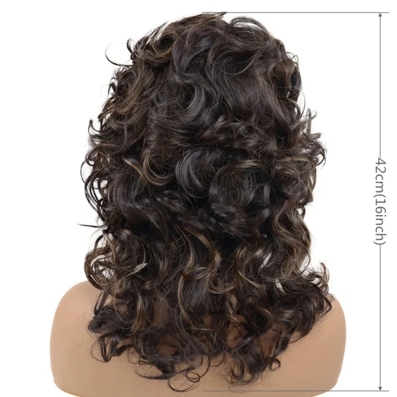 Synthetic Wigs for Black Women with Curly Texture and Bangs