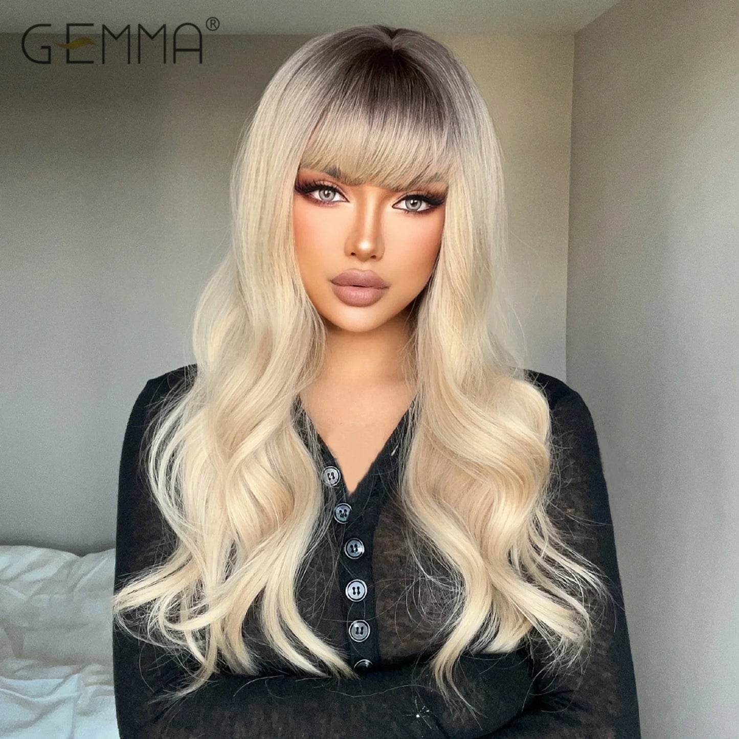Synthetic Long Wavy Brown Blonde Ombre Wig