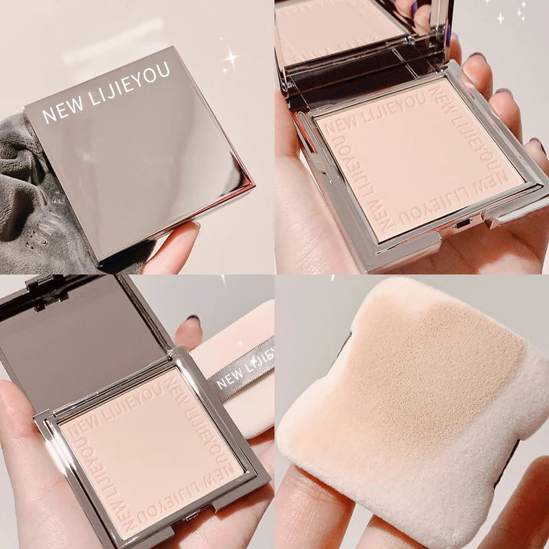 Waterproof powder with mirror, durable makeup, full face coverage, compact powder, cosmetics base, 3 colors