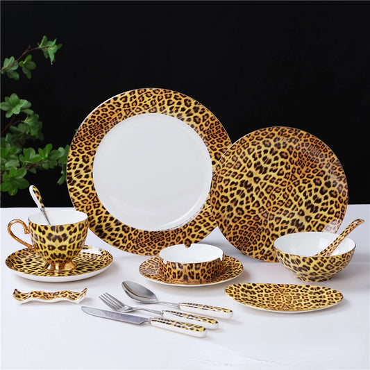 Leopard Pattern Bone China Coffee Tea Cup