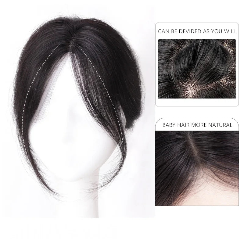 Synthetic Partial Curtain Bangs