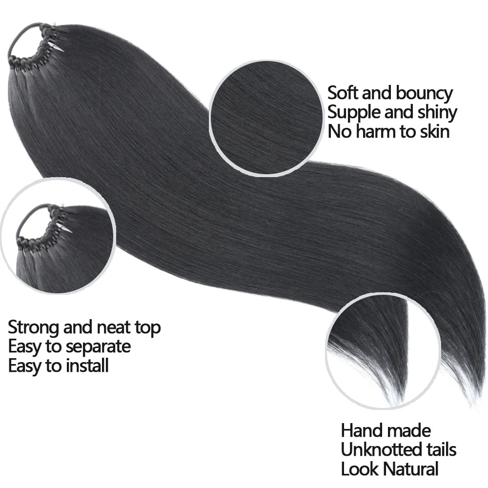 AZQUEEN Synthetic Long Straight Ponytail Hair Extensions