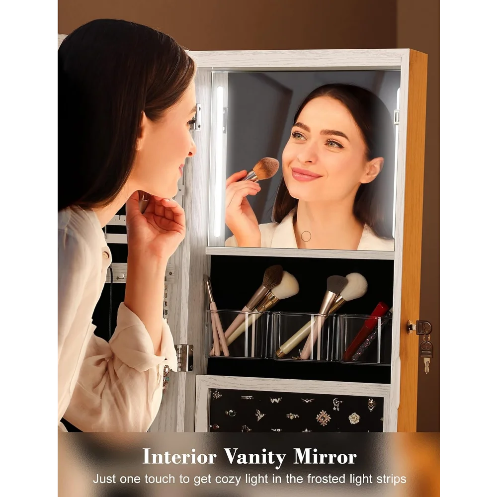 Nicetree 360° Swivel Jewelry Cabinet with Lights