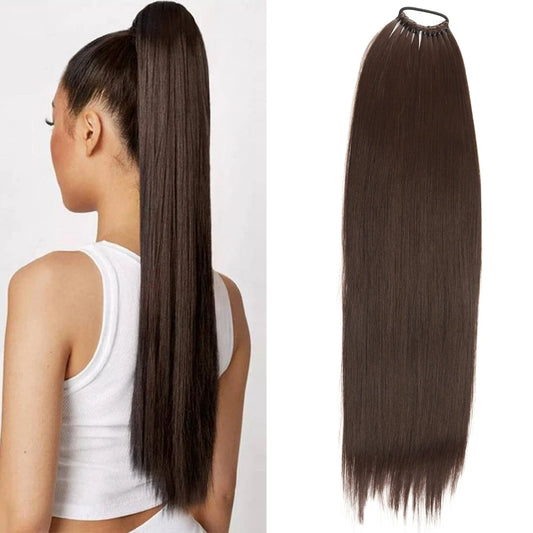 AZQUEEN Synthetic Long Straight Ponytail Hair Extensions