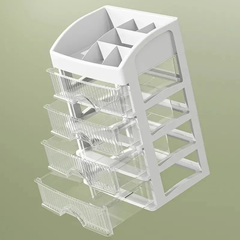 Large capacity plastic drawer type jewelry cosmetics storage box