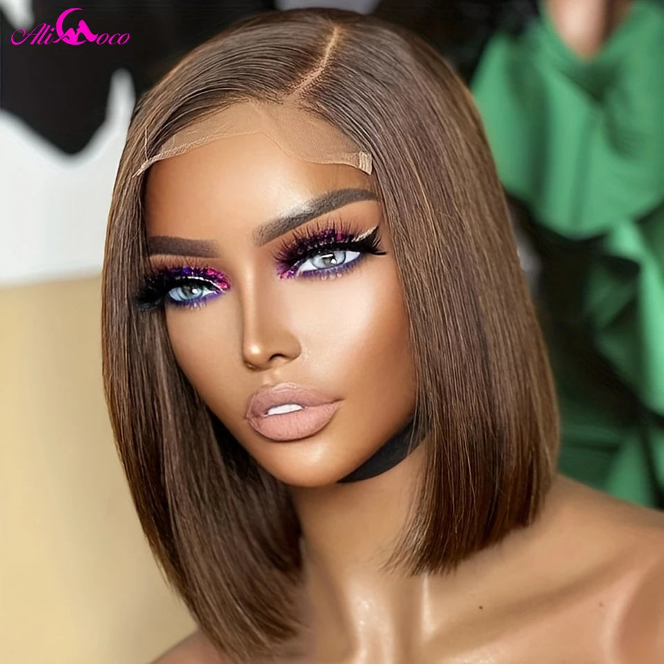 Density Brown Colored Short Bob Wig